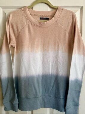 Women's Fall Ombre Crewneck Sweat Shirt  - Blush, White & Slate